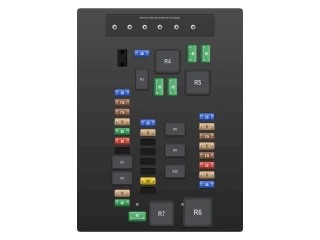 2013 Audi A3 8V Engine compartment fuse box (fuse holder B) diagram