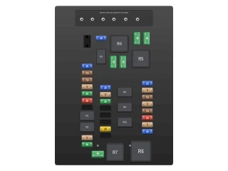 2016 Audi A3 8V Engine compartment fuse box (fuse holder B) diagram