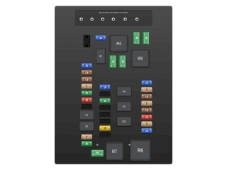 2017 Audi A3 8V Engine compartment fuse box (fuse holder B) diagram