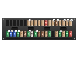 2001 BMW 3 Series E46 Glove compartment fuse box, right half (fuses 16-34 and 53-71) diagram