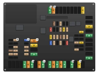 2023 BMW 3 Series G20 Luggage compartment fuse box (rear power distribution box) diagram