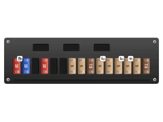 2000 BMW 5 Series E39 Glove compartment fuse box, positions 31-45 (right part of the row) diagram