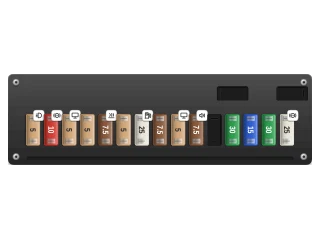 2002 BMW 5 Series E39 Glove compartment fuse box, positions 16-30 (middle part of the row) diagram