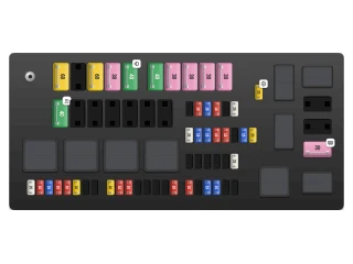 2013 Chrysler 300 LD Trunk fuse box (rear PDC) diagram