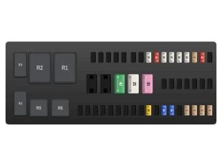 2010 Ford C-Max II Load compartment fuse box (European C-Max) diagram