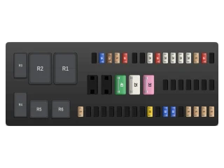2013 Ford C-Max II Load compartment fuse box (European C-Max) diagram