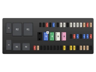 2013 Ford C-Max II Luggage compartment fuse panel (C-Max Hybrid and Energi) diagram