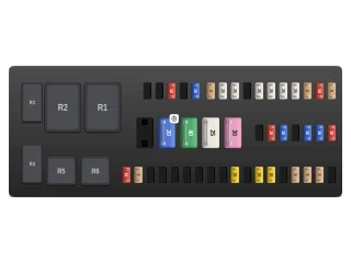 2015 Ford C-Max II Luggage compartment fuse panel (C-Max Hybrid and Energi) diagram