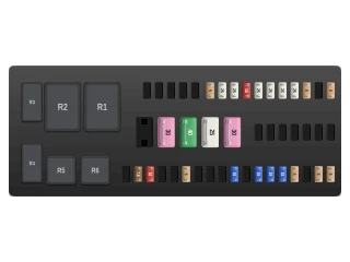 2016 Ford C-Max II Load compartment fuse box (European C-Max) diagram