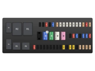 2017 Ford C-Max II Luggage compartment fuse panel (C-Max Hybrid and Energi) diagram