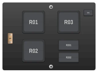2004 Ford F-150 XI Auxiliary relay box (with DRL) fuse box diagram