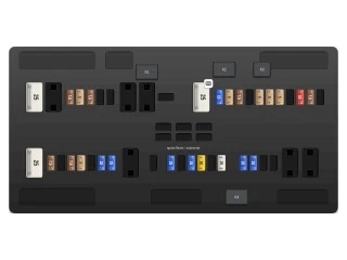 2013 Opel Zafira B Load compartment fuse box, version B (Rear Electrical Centre) diagram